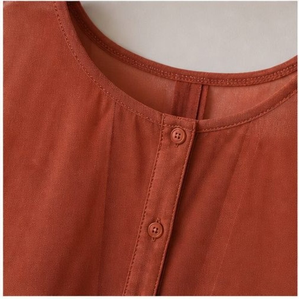 Rust Puff Sleeve Top - Picture 4 of 6